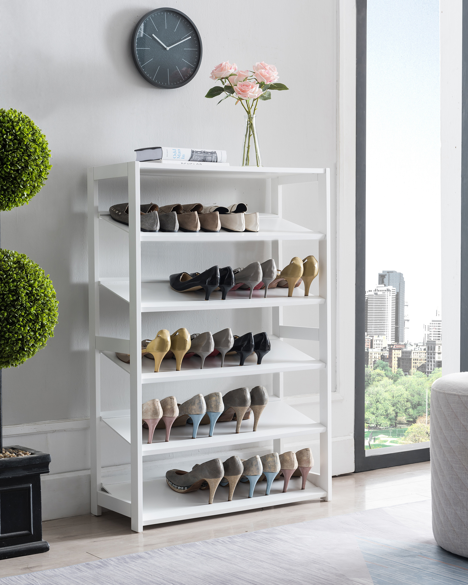 ebay shoe organizer on Kings Brand Furniture 5 Tier Freestanding Shoe Rack Storage Organizer White Ebay